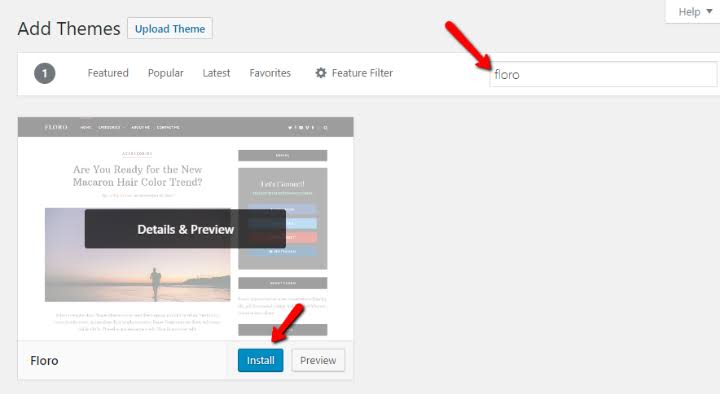 Installing new themes after downloading or uploading