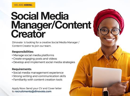 Sample social media content creator jobs
