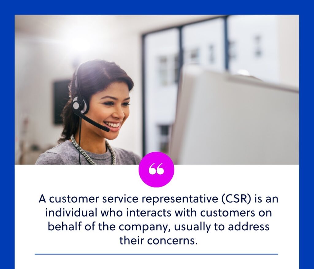 Defining customer service representative